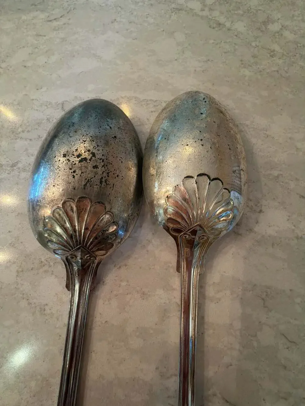 Vintage Sheffield Silver Co. Silverplate Serving Spoons - Set‎ of 2